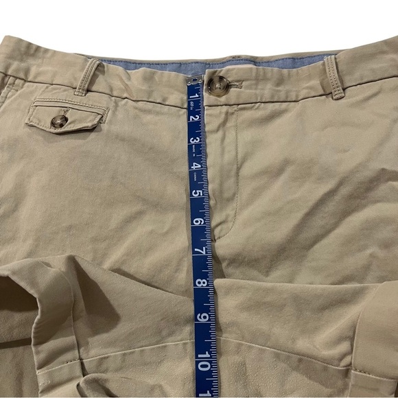 Banana Republic City Chino Women Tan Flat Front Shorts Sz 12x5 Cuffed Hem Cotton - Picture 3 of 12